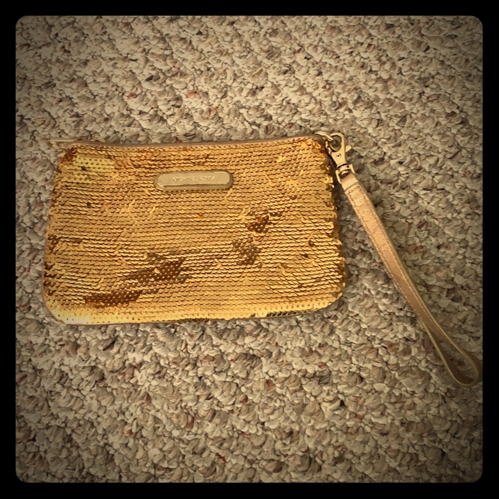 Michael Kors Gold Wristlet with Sequins